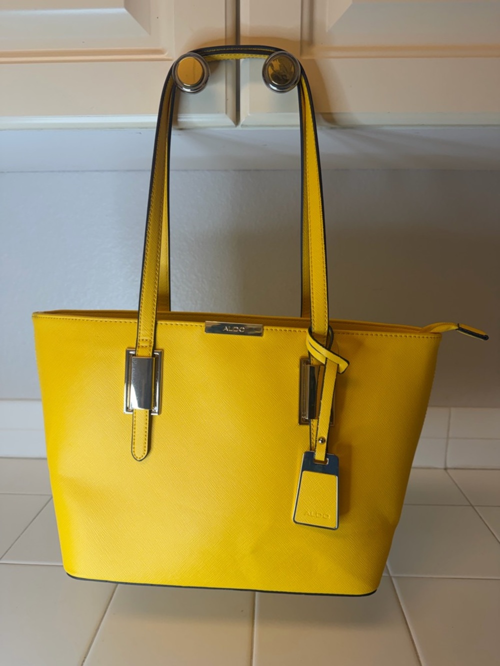 ALDO Bright Yellow Saffiano Tote